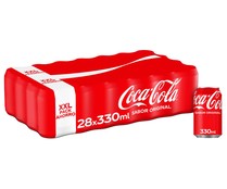Refresco de Cola COCA COLA pack 28 latas x 33 cl.