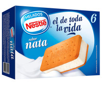 Sándwich relleno de helado de nata NESTLÉ 8 x 100 ml.