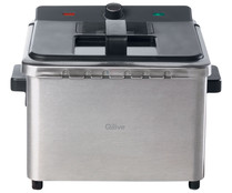 Freidora acero inoxidable QILIVE Q.5740, 2200W, capacidad 4L, termostato, 2 cestillos.