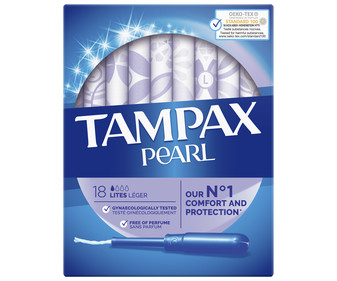 Tampones ligeros con aplicador TAMPAX Pearl 18 uds. Tampones ligeros con aplicador TAMPAX Pearl 18 uds.
