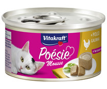 Alimento húmedo completo gatos adultos, sabor pollo VITAKRAFT POESIE MOUSSE 85 g.