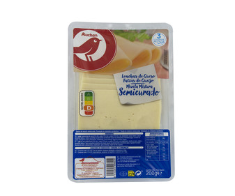 Queso en lonchas semi curado mezcla PRODUCTO ALCAMPO 200 g. Queso en lonchas semi curado mezcla PRODUCTO ALCAMPO 200 g.
