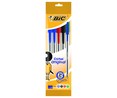 5 bolígrafos con tapa, punta media, grosor 1mm, tinta base aceite de varios colores BIC Cristal original.