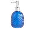 Dosificador de jabón de cristal de color azul, medidas: 9x17,5 cm, ACTUEL.