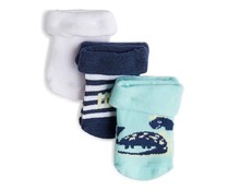Lote de 3 pares de calcetines para reción nacido IN EXTENSO, talla 12/14.