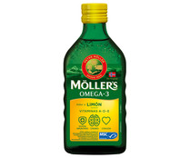 Aceite de hígado de bacalao con sabor a limón MÖLLER'S 250 ml.
