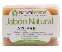 Pastilla de jabón natural de azufre, realizado sin conservantes NATURTIERRA 100 g.