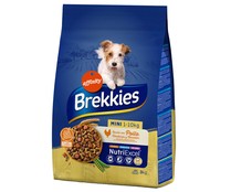 Comida para perros adultos de raza pequeña a base de pollo BREKKIES Affinity 3 kg.