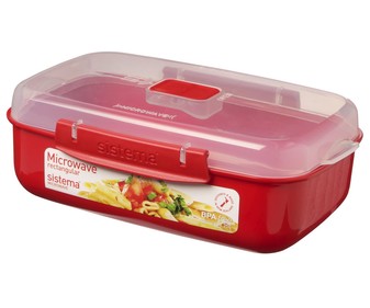 Recipiente hermético rectangular especial para microondas, 1,25 litros SISTEMA MICROWAVE. Recipiente hermético rectangular especial para microondas, 1,25 litros SISTEMA MICROWAVE.
