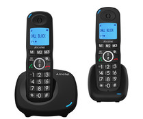 Teléfono inalámbrico dúo ALCATEL XL535 negro, identificación llamadas, agenda, manos libres, pantalla iluminada, bloqueo llamadas.