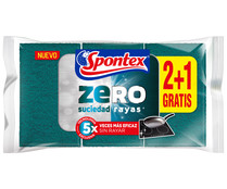 Estropajos no rayan zERO SUCIEDAD spontex 2 + 1 UDS.