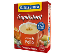 Crema de pollo con picatostes SOPINSTANT de GALLINA BLANCA 3 uds. x 21 g.