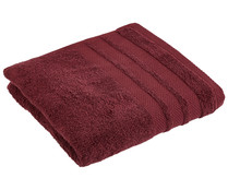 Toalla lisa de lavabo, 100% algodón, densidad de 500g/m², color granate, ACTUEL.