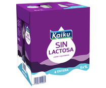 Leche entera de vaca, sin lactosa KAIKU 6 x 1l.