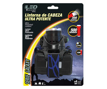 Linterna frontal con cinta ajustable a cabeza, 500 lumens, SEVENON.