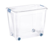Caja de ordenación transparente con ruedas, capacidad de 67 litros, ACTUEL