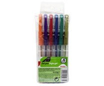 6 bolígrafos de tinta gel, varios colores, PRODUCTO ALCAMPO.