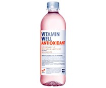 Agua vitaminada con sabor a melocotón VITAMIN WELL ANTIOXIDANT botella de 50 centilitros