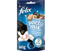 Snacks gatos. delicias de leche PURINA FÉLIX Party Mix 60 g.