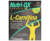 L- carnitina líquida con vitamina B6 NUTRI-DX 10 uds de 10 ml.