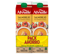 Salmorejo tradicional elaborado con ingredientes 100% naturales ALVALLE 2 x 1 l.