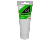 Tubo de 120 mm de pintura acrílica de color blanco PRODUCTO ALCAMPO.