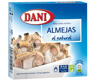 Conserva de almejas chilenas al natural DANI lata de 78 g. Conserva de almejas chilenas al natural DANI lata de 78 g.
