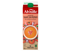 Gazpacho suave sin pepino, elaborado con ingredientes 100% naturales ALVALLE 1 l.