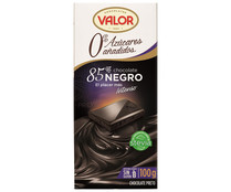 Chocolate negro 85%, sin azucares añadidos VALOR 100 g.