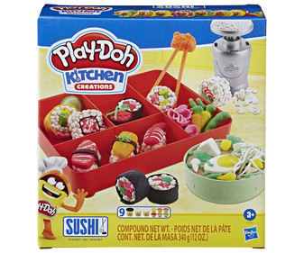 Juego de plastilina Sushi con 9 botes de plastilina PLAY-DOH Kitchen Creations. Juego de plastilina Sushi con 9 botes de plastilina PLAY-DOH Kitchen Creations.