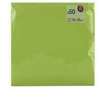 servilletas de papel desechable verdes 2 capas 38 x 38 cm. ACTUEL 50 uds.