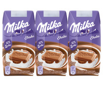 Batido de chocolate con un 92% de leche MILKA Shake 3 x 200 ml.