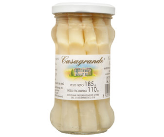 Espárragos blancos 10/18 piezas CASAGRANDEfrasco de 110 g. Espárragos blancos 10/18 piezas CASAGRANDEfrasco de 110 g.