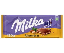 Chocolate de leche con almendras MILKA 125 g.