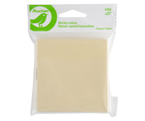 Pack de 100 notas adhesivas de 75x75 milímetros de color pastel, PRODUCTO ALCAMPO.