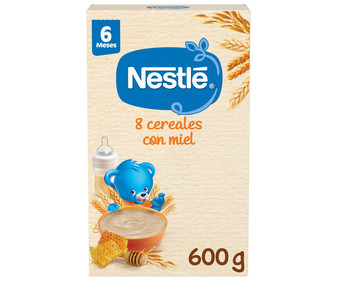 Papilla de 8 cereales con miel a partir de 6 meses NESTLÉ 600 g. Papilla de 8 cereales con miel a partir de 6 meses NESTLÉ 600 g.