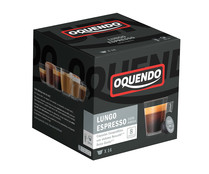 Café lungo espresso en cápsulas, intensidad 8 OQUENDO 16 uds.
