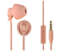 Auriculares tipo botón HAMA con cable, color rosa.