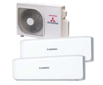 Aire acondicionado (split 2x1) con bomba de calor MITSUBISHI 440ZS07-WF, WiFi, Inverter, 3.010/1.720 frig/h. 3.440/2.322 cal/h. A++/A+++, gas R32. (Hasta 17m² y 30m² aprox.)