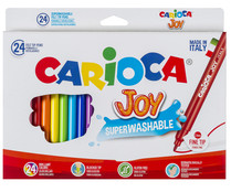 Caja con 24 rotuladores lavables de colores, Joy CARIOCA.