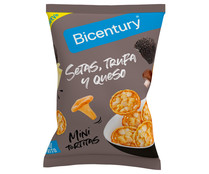 Mini tortitas de maíz con sabor a setas, trufa y queso BICENTURY 70 g.