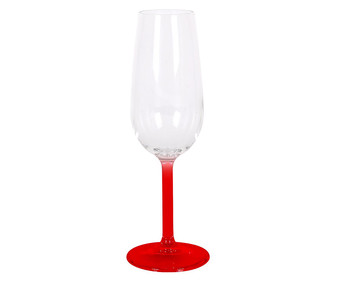 Copa de vino de vidrio con pie rojo, 0,20 litros de capacidad, ROYAL LEERDAM Jade.