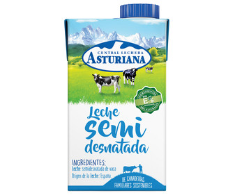 Leche semidesnatada de vaca, de origen española CENTRAL LECHERA ASTURIANA 500 ml. Leche semidesnatada de vaca, de origen española CENTRAL LECHERA ASTURIANA 500 ml.
