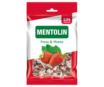 Caramelos de fresa mentolada MENTOLIN 115 g. Caramelos de fresa mentolada MENTOLIN 115 g.