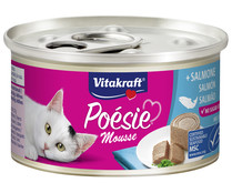 Alimento húmedo completo gatos adultos, salmón POESIE MOUSSE VITAKRAFT 85 g.