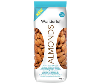 Almendras tostadas sin sal WONDERFUL 200 g. Almendras tostadas sin sal WONDERFUL 200 g.