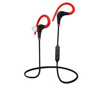 Auriculares deportivos Bluetooth tipo cuello MYWAY, color negro y rojo.