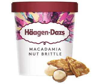 Tarrina de helado de vainilla con nueces de macadamia y trocitos de caramelo HÄAGEN-DAZS 460 ml. Tarrina de helado de vainilla con nueces de macadamia y trocitos de caramelo HÄAGEN-DAZS 460 ml.