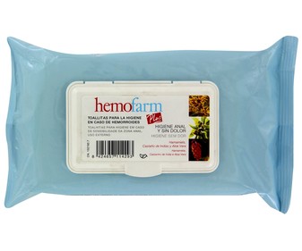 Toallitas higiénicas en caso de hemorroides HEMOFARM PLUS 60 uds Toallitas higiénicas en caso de hemorroides HEMOFARM PLUS 60 uds