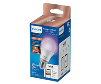 Bombilla Led inteligente E27, WiFi + Bluetooth, 8W=60W, blanco + RGB multicolor, 806lm, PHILIPS.